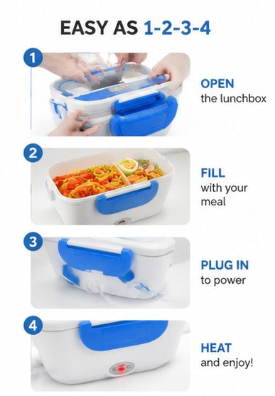 Heatly Go™ Portable Reheat-able  Lunch Box Hot Meals Anywhere, Anytime